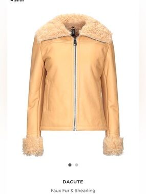 Dacute Cream Teddy Jacket with Shearling Cuffs. New never worn. Made in Italy